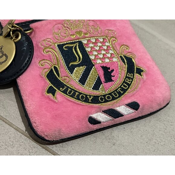 Vintage Y2K JUICY COUTURE Pink Velour Small Crossbody Bag Purse - Picture 3 of 5